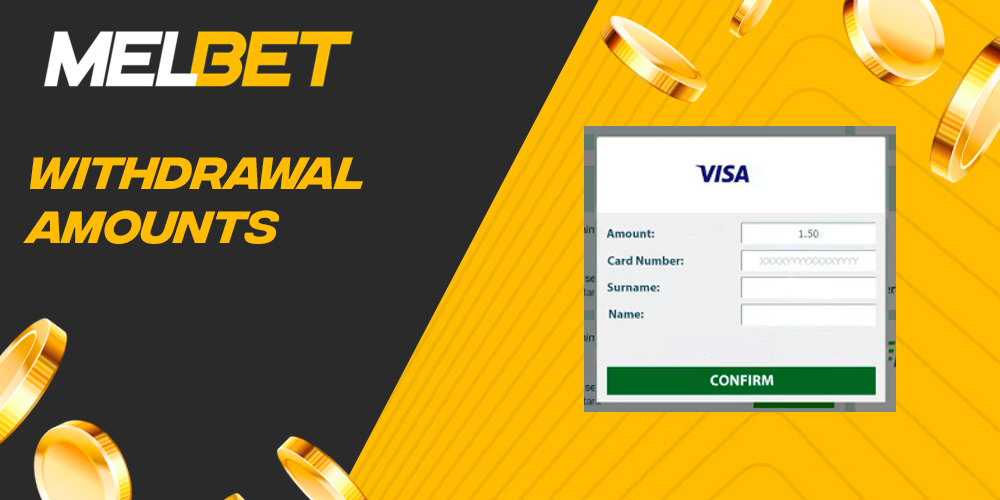 Amounts available for withdrawal from Melbet for Indian users
