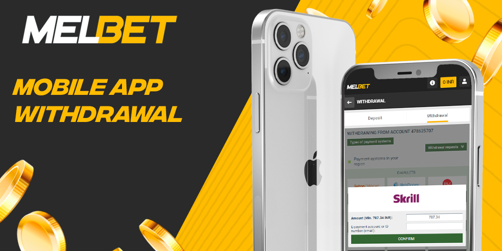 Instructions on how to withdraw funds via Melbet mobile app
