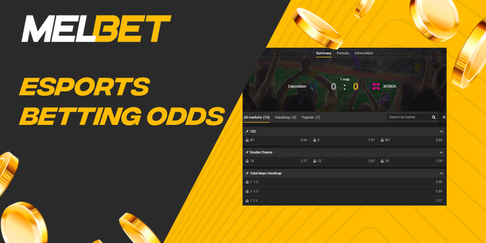 What odds for eSports betting Melbet offers to its clients