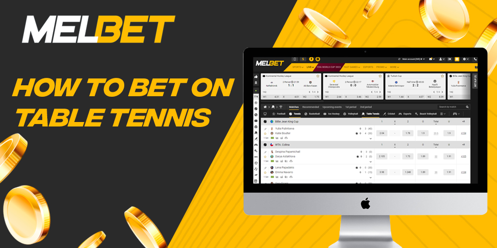 How to bet on table tennis on the Melbet website