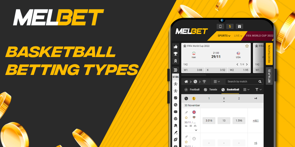What types of bets basketball fans can place at Melbet 