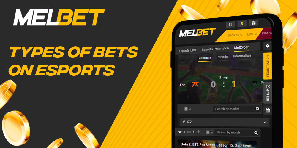Kinds of bets available to esports fans on Melbet's site