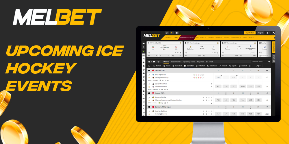 What future hockey events are available for betting on Melbet 